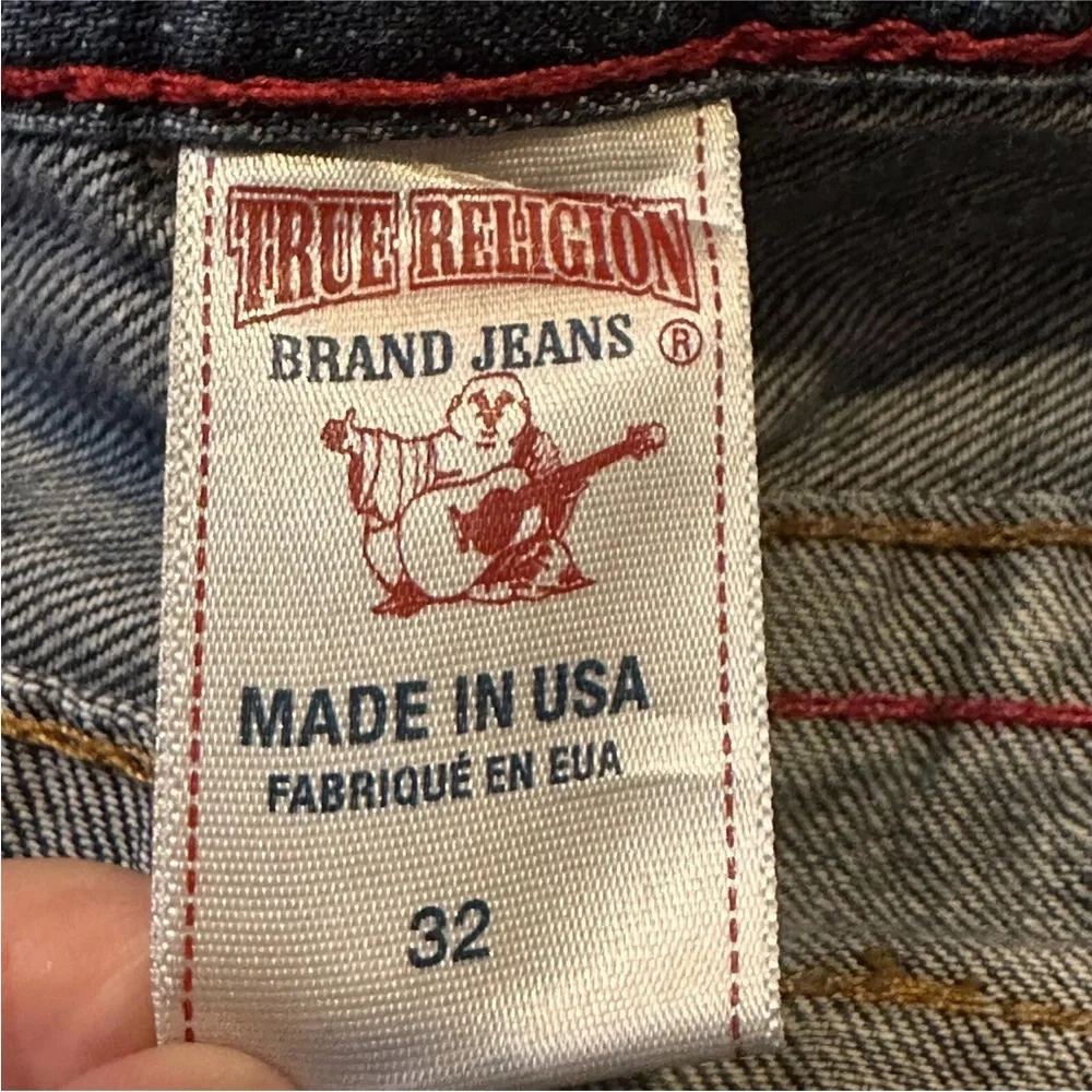 TRUE RELIGION Denim Jeans Blue Men's Size 32 #112790 Straight Leg Distressed EUC - Picture 16 of 16